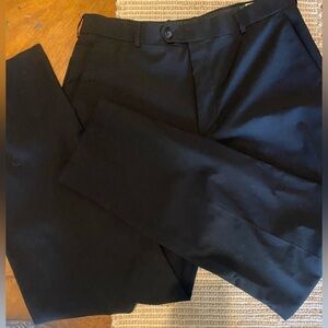 Dockers Premium Flat Front Relaxed Fit Men’s Black Pants W34 L32 Wool Blend